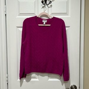 Pink Charter Club V Neck Cashmere Sweater